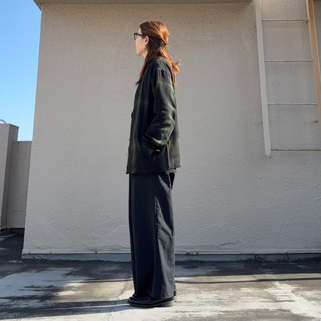 【SALE40%OFF】Needles : V Neck Shirt-Rayon Plaid (Black)