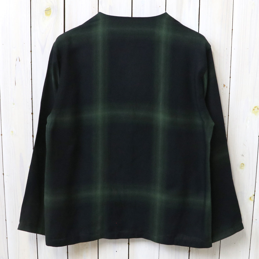 Needles : V Neck Shirt-Rayon Plaid (Black)