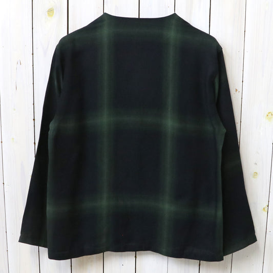 Needles : V Neck Shirt-Rayon Plaid (Black)