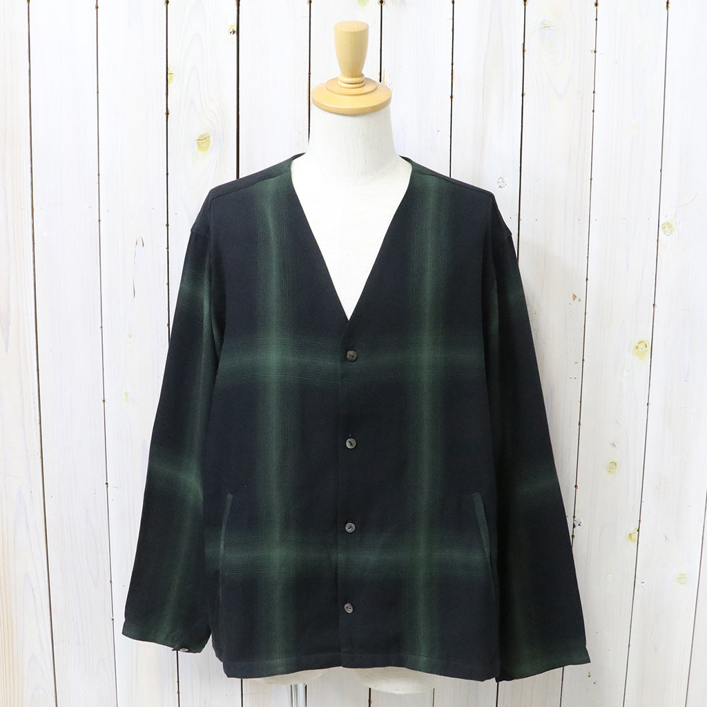 Needles : V Neck Shirt-Rayon Plaid (Black)