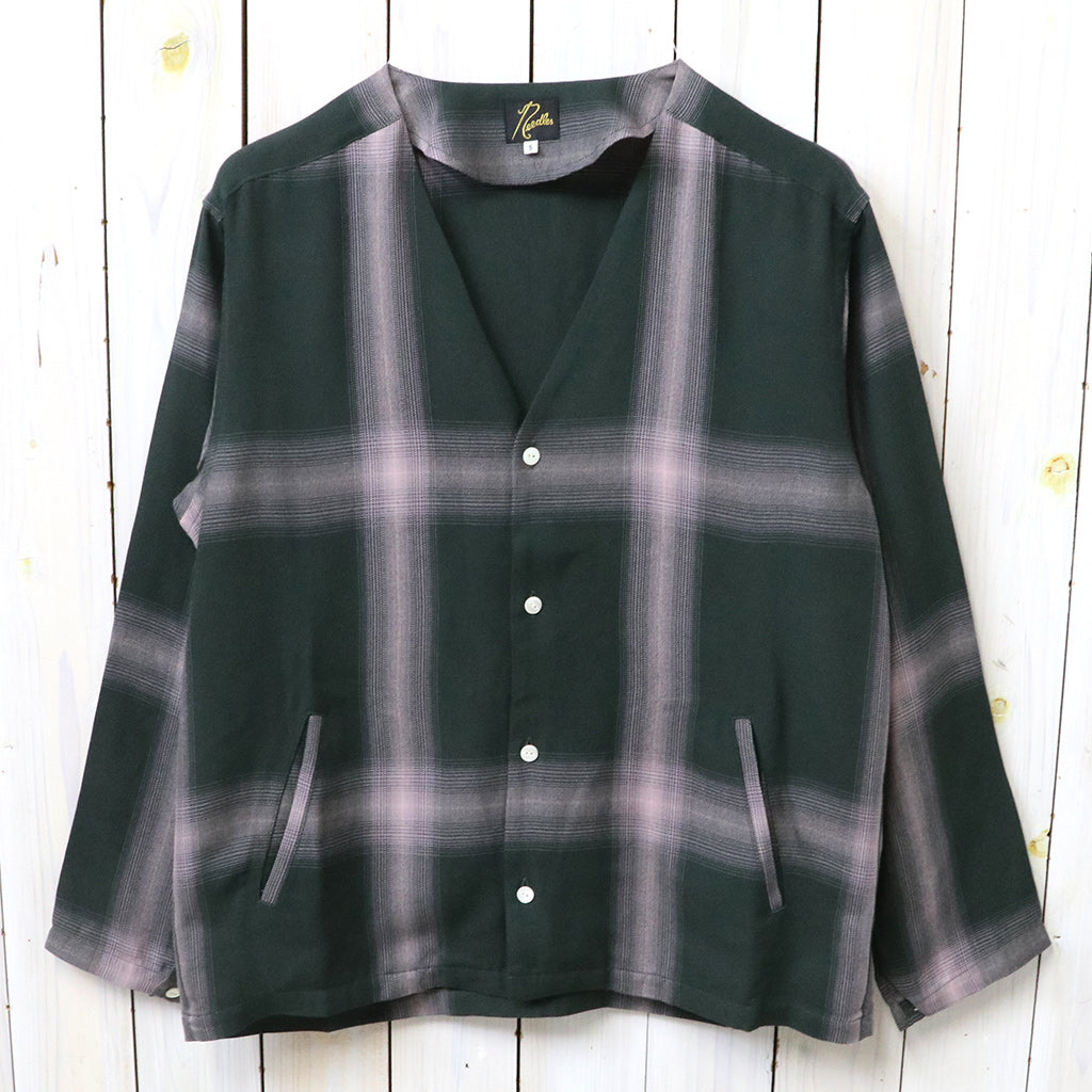 【SALE40%OFF】Needles : V Neck Shirt-Rayon Plaid (Green)
