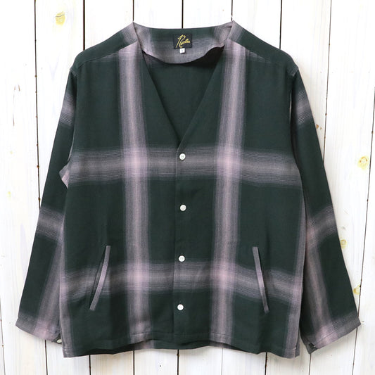 Needles : V Neck Shirt-Rayon Plaid (Green)