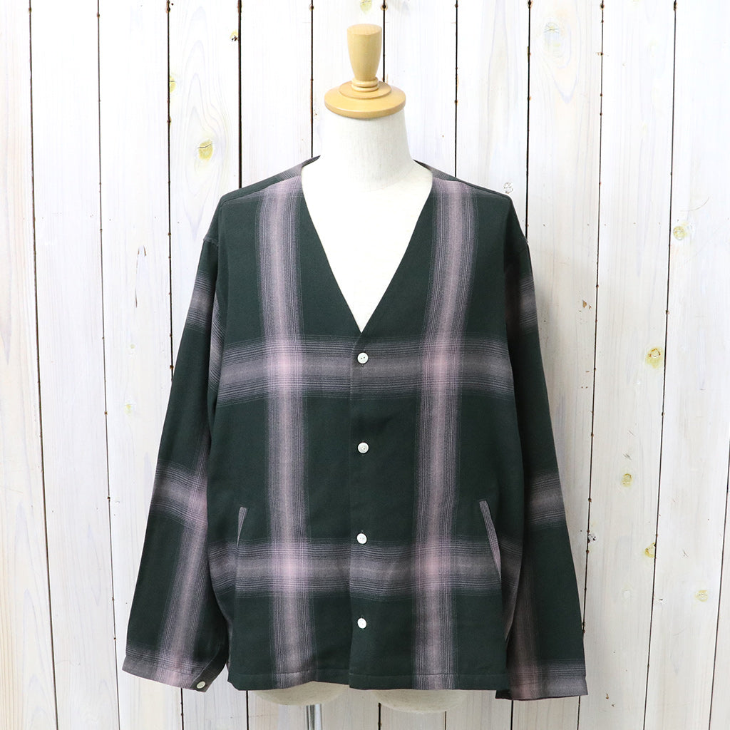 Needles : V Neck Shirt-Rayon Plaid (Green)