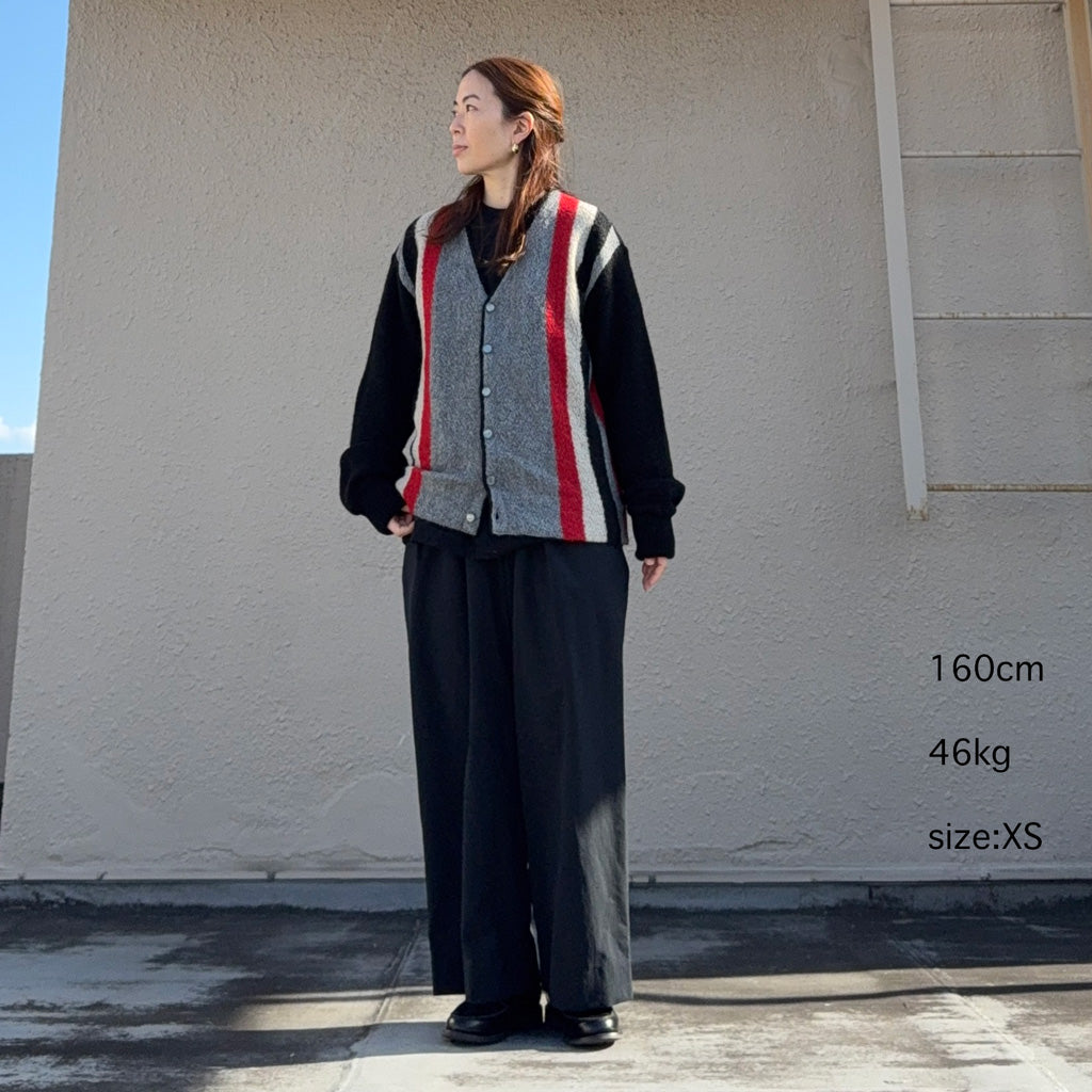 【SALE40%OFF】Needles : Knit Cardigan-Crepe Weave Stripe (Black) (SX456)