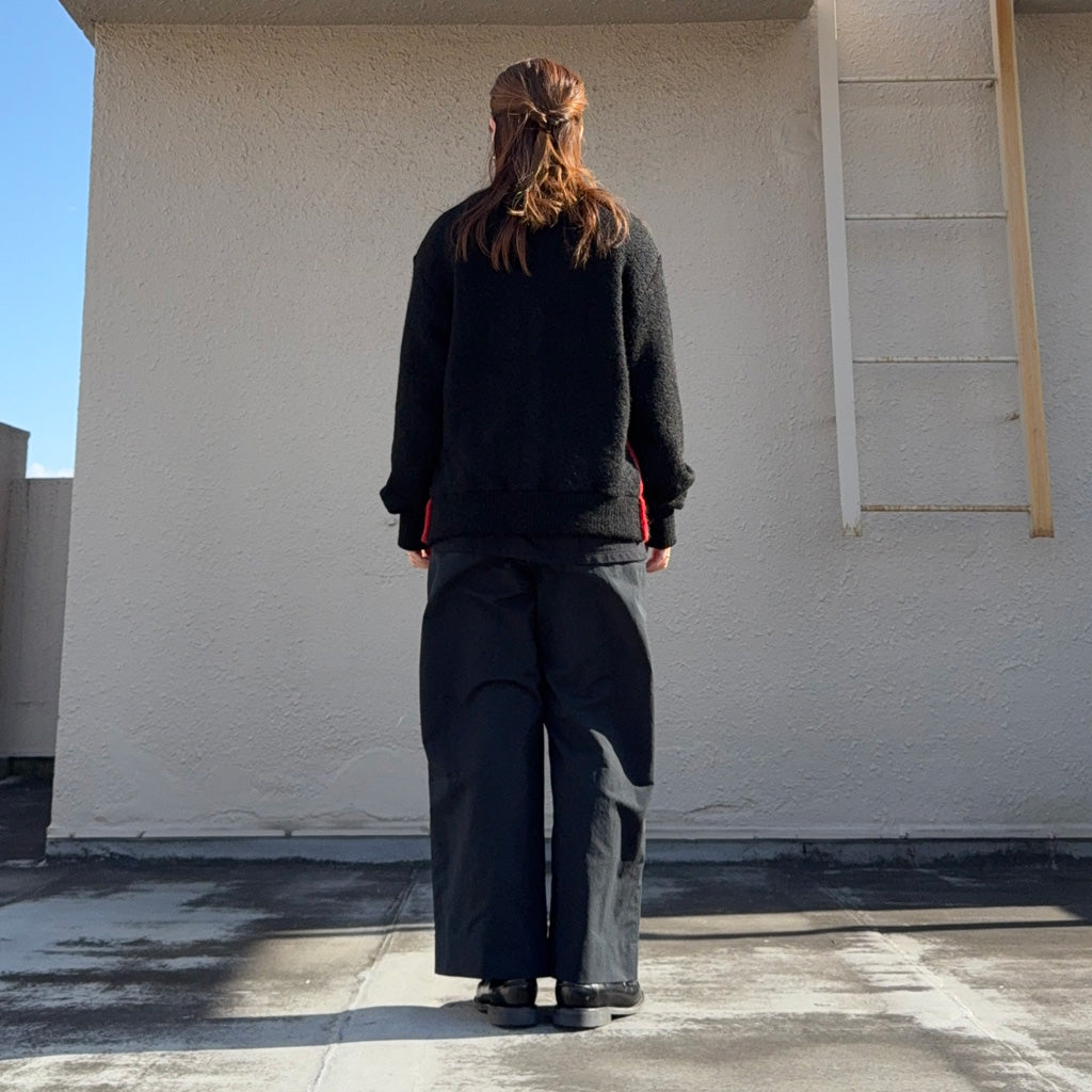 【SALE40%OFF】Needles : Knit Cardigan-Crepe Weave Stripe (Black) (SX456)
