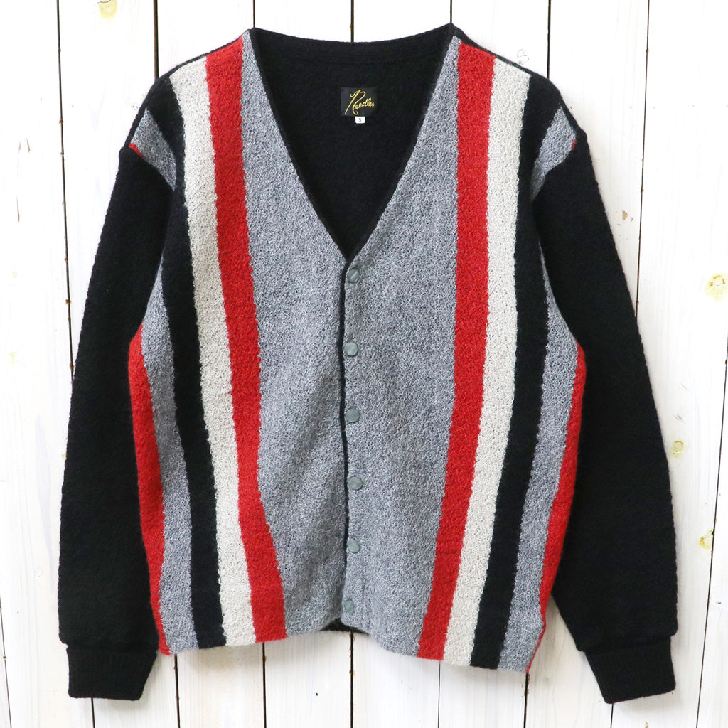 Needles : Knit Cardigan-Crepe Weave Stripe (Black)