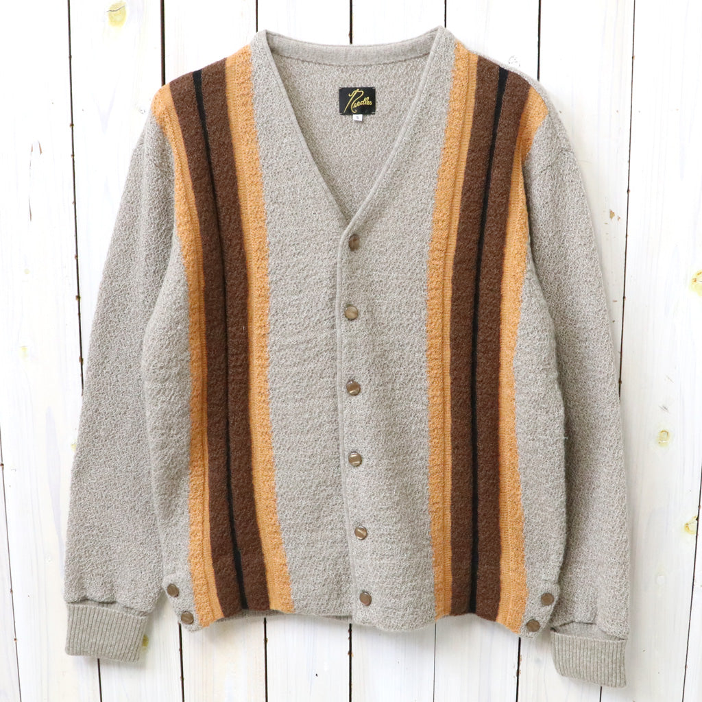 【SALE40%OFF】Needles : Knit Cardigan-Crepe Weave Stripe (Taupe) (SX456)