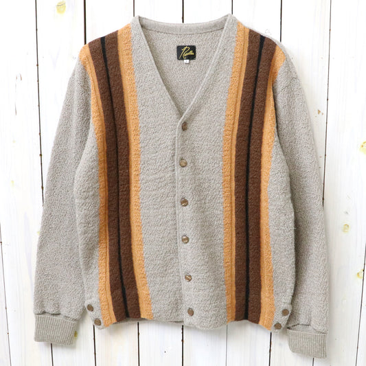 Needles : Knit Cardigan-Crepe Weave Stripe (Taupe)