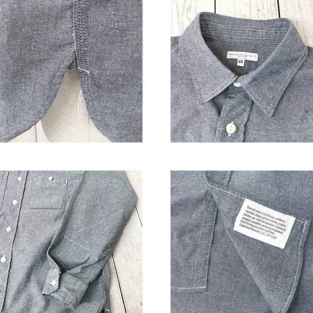 ENGINEERED GARMENTS : Work Shirt-Cotton Chambray (Grey)