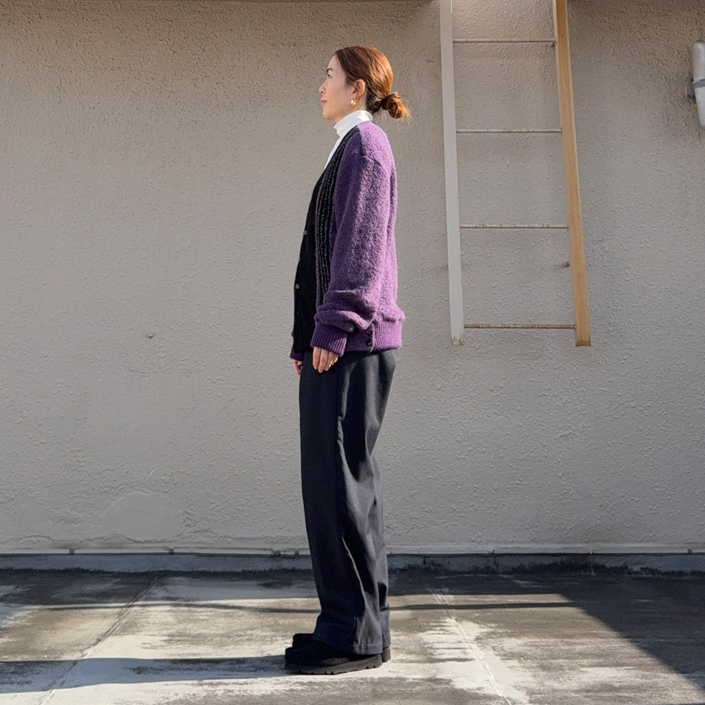【SALE40%OFF】Needles : Knit Cardigan-Crepe Weave Stripe (Purple) (SX456)