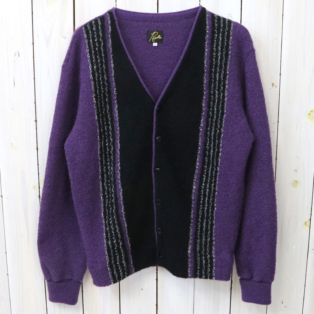 【SALE40%OFF】Needles : Knit Cardigan-Crepe Weave Stripe (Purple) (SX456)