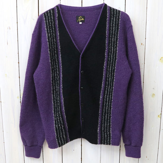 Needles : Knit Cardigan-Crepe Weave Stripe (Purple)