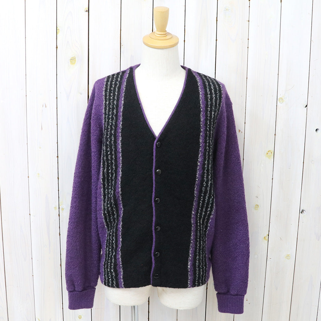 Needles : Knit Cardigan-Crepe Weave Stripe (Purple)
