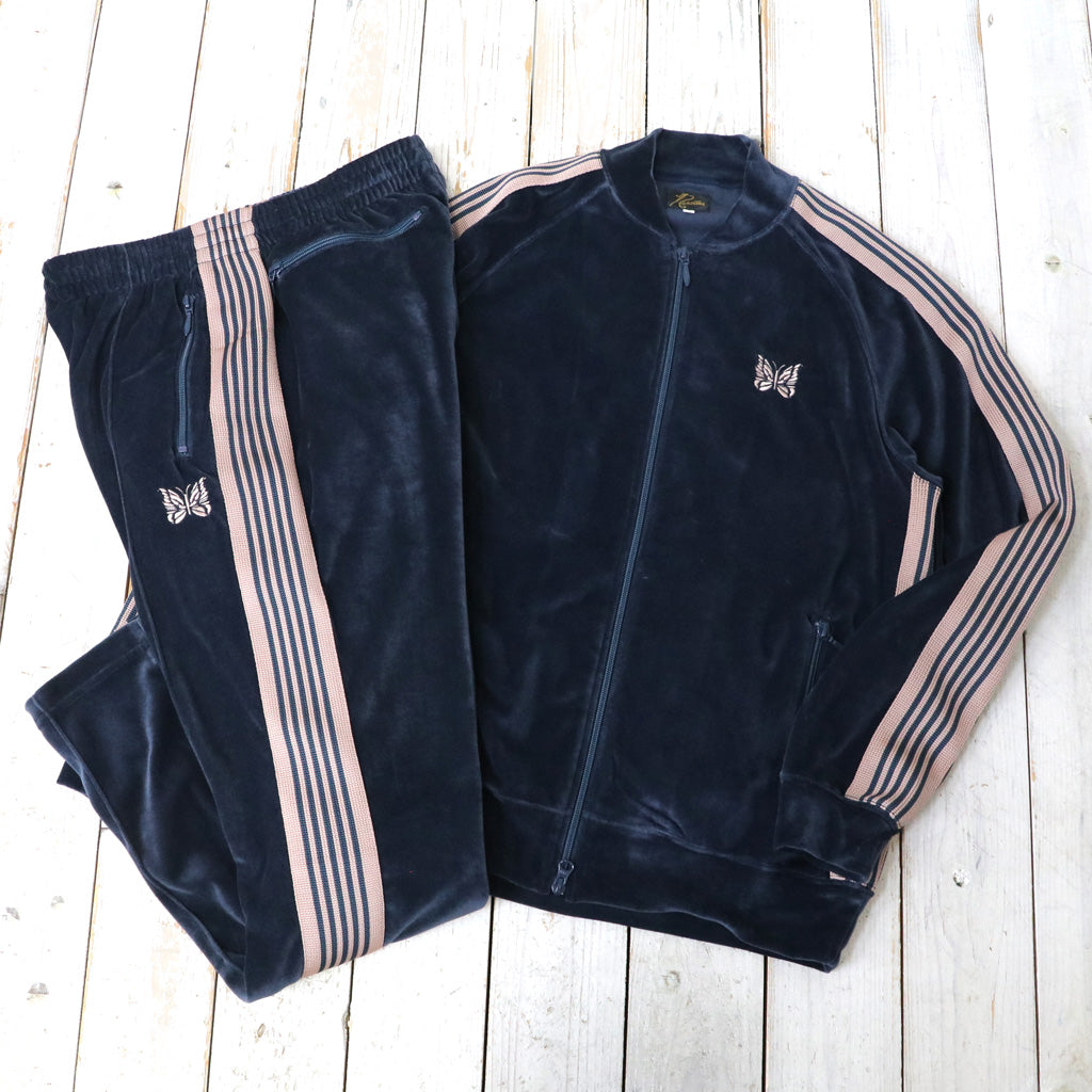 Needles : Narrow Track Pant-C/Pe Velour (Steel Blue)