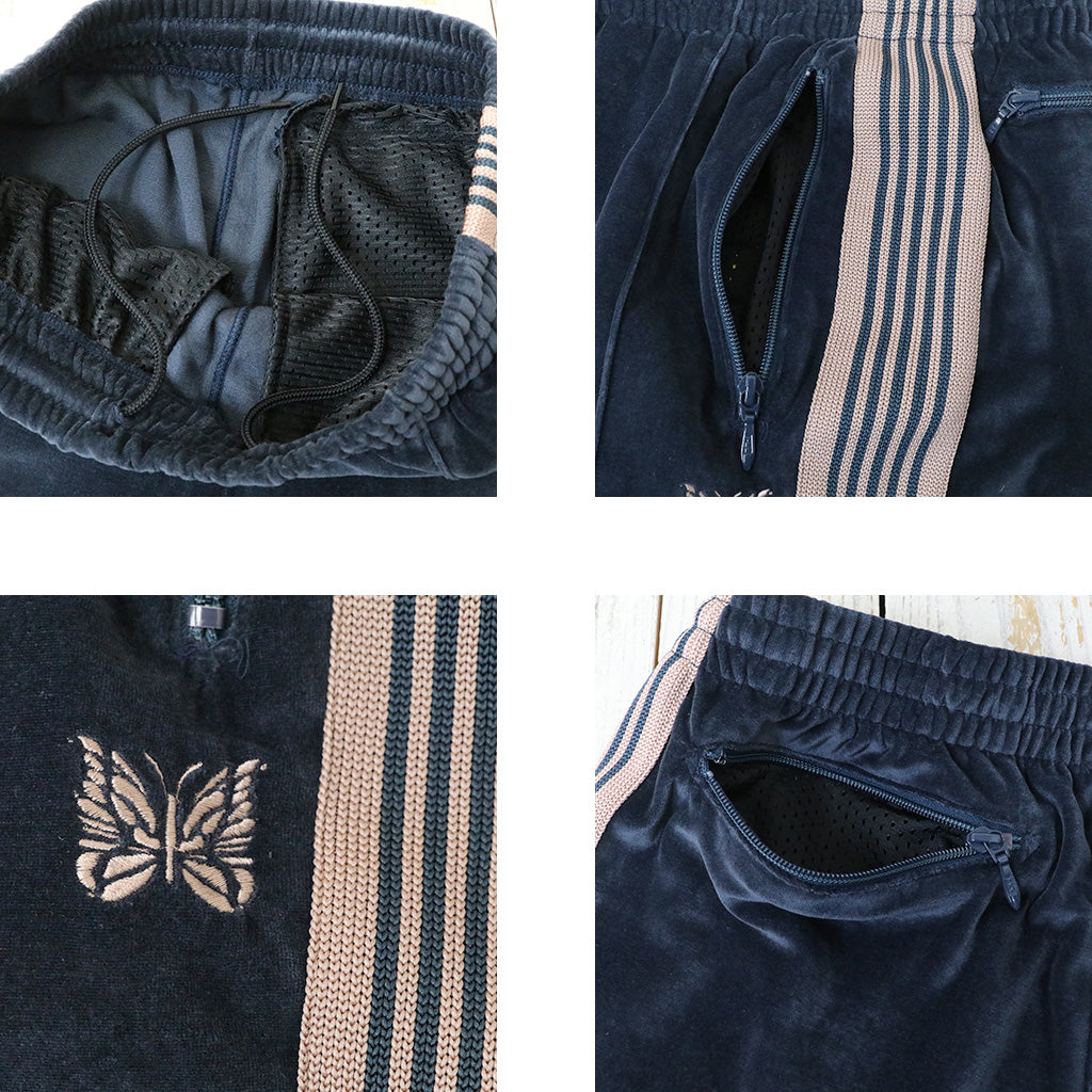 Needles : Narrow Track Pant-C/Pe Velour (Steel Blue)