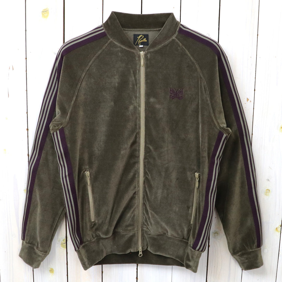 Needles : Rib Collar Track Jacket-C/PE Velour (Steel Blue)