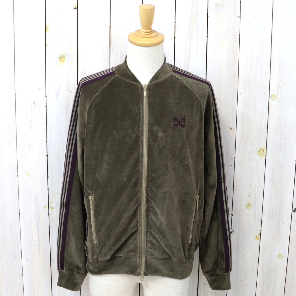 Needles : Rib Collar Track Jacket-C/PE Velour (Taupe)