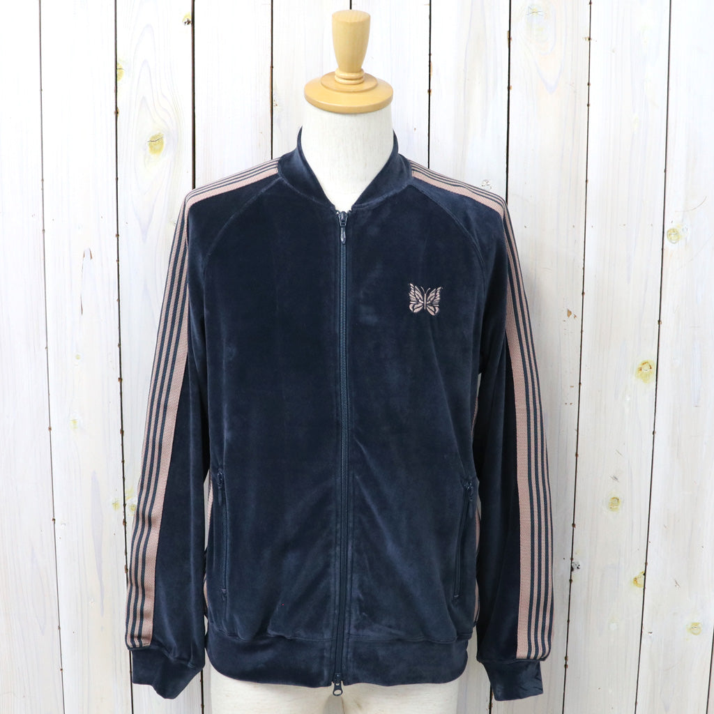Needles : Rib Collar Track Jacket-C/PE Velour (Steel Blue