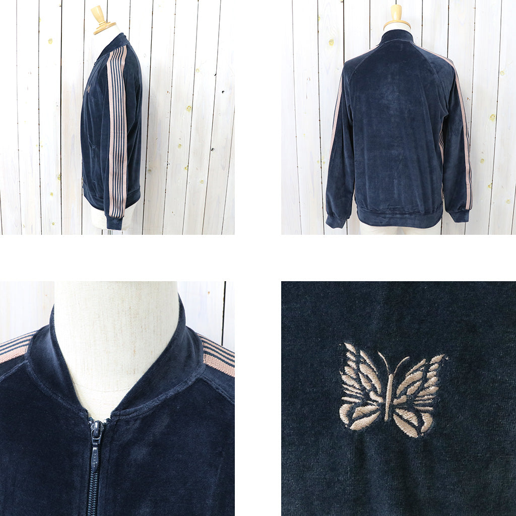 Needles : Rib Collar Track Jacket-C/PE Velour (Steel Blue