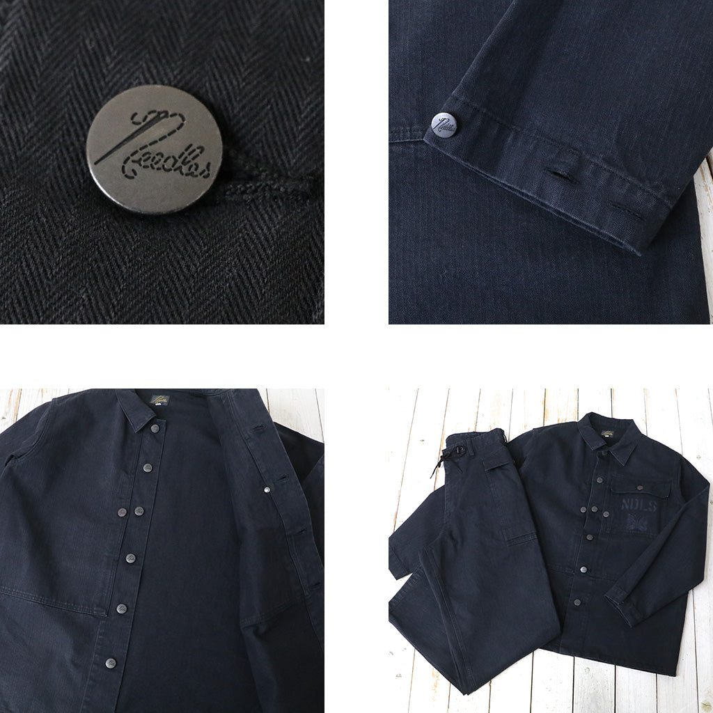 Needles : P-44 Jacket-Cotton Herringbone (Black)