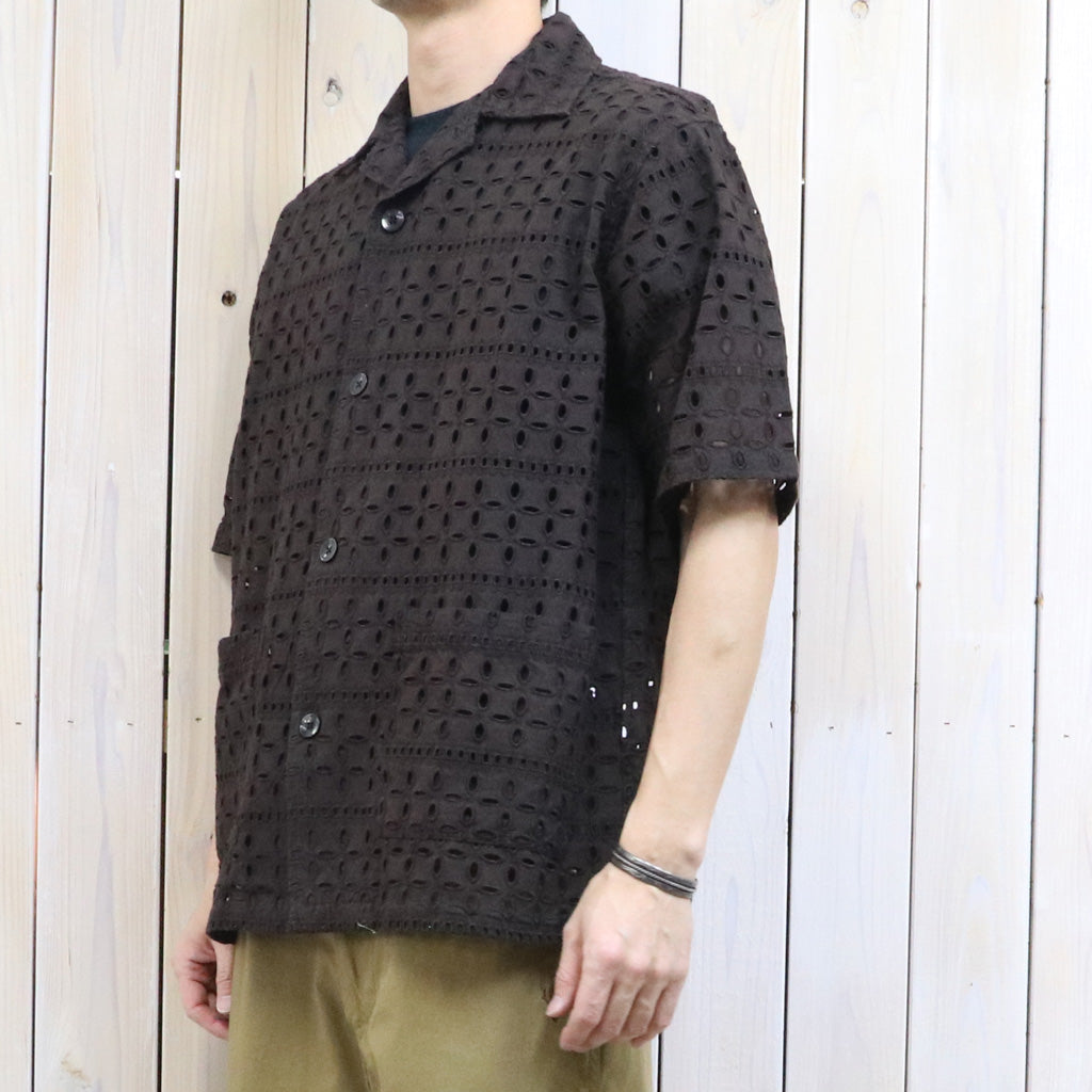 SOUTH2 WEST8 : Cabana Shirt-Cutwork Embroidery (Dk.Brown)