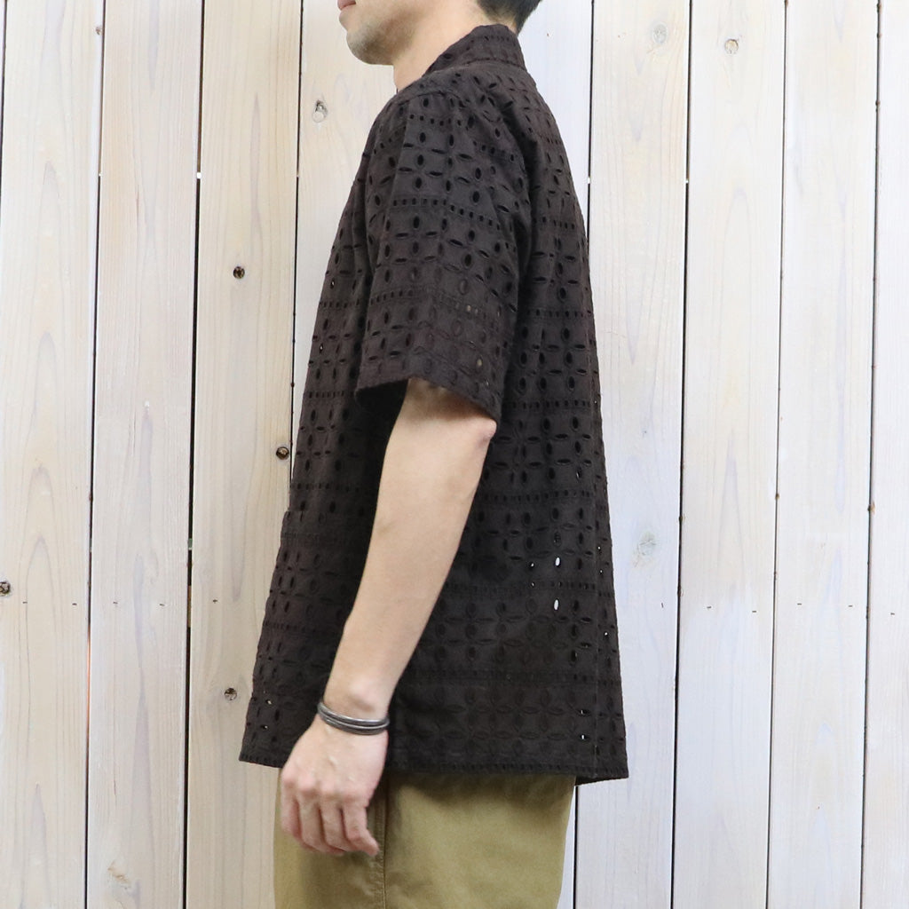 SOUTH2 WEST8 : Cabana Shirt-Cutwork Embroidery (Dk.Brown)