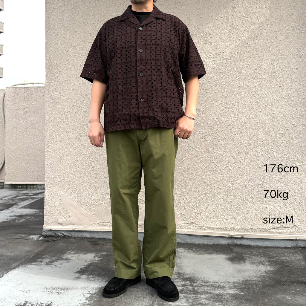 SOUTH2 WEST8 : Cabana Shirt-Cutwork Embroidery (Dk.Brown)