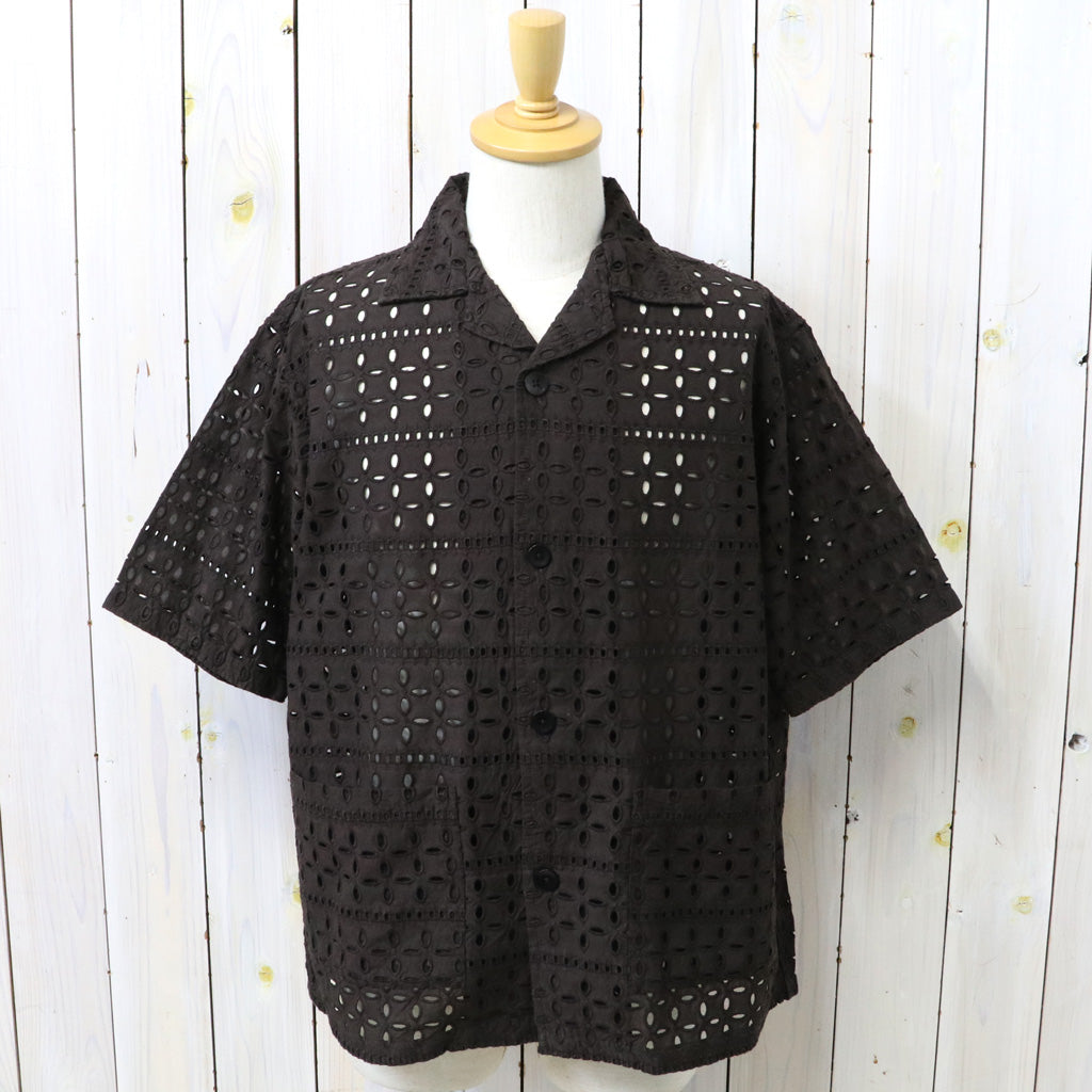 SOUTH2 WEST8 : Cabana Shirt-Cutwork Embroidery (Dk.Brown)