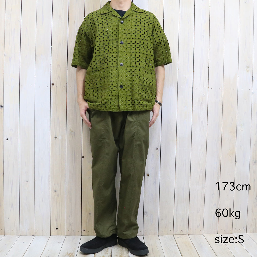 【SALE30%OFF】SOUTH2 WEST8 : Cabana Shirt-Cutwork Embroidery (Olive)