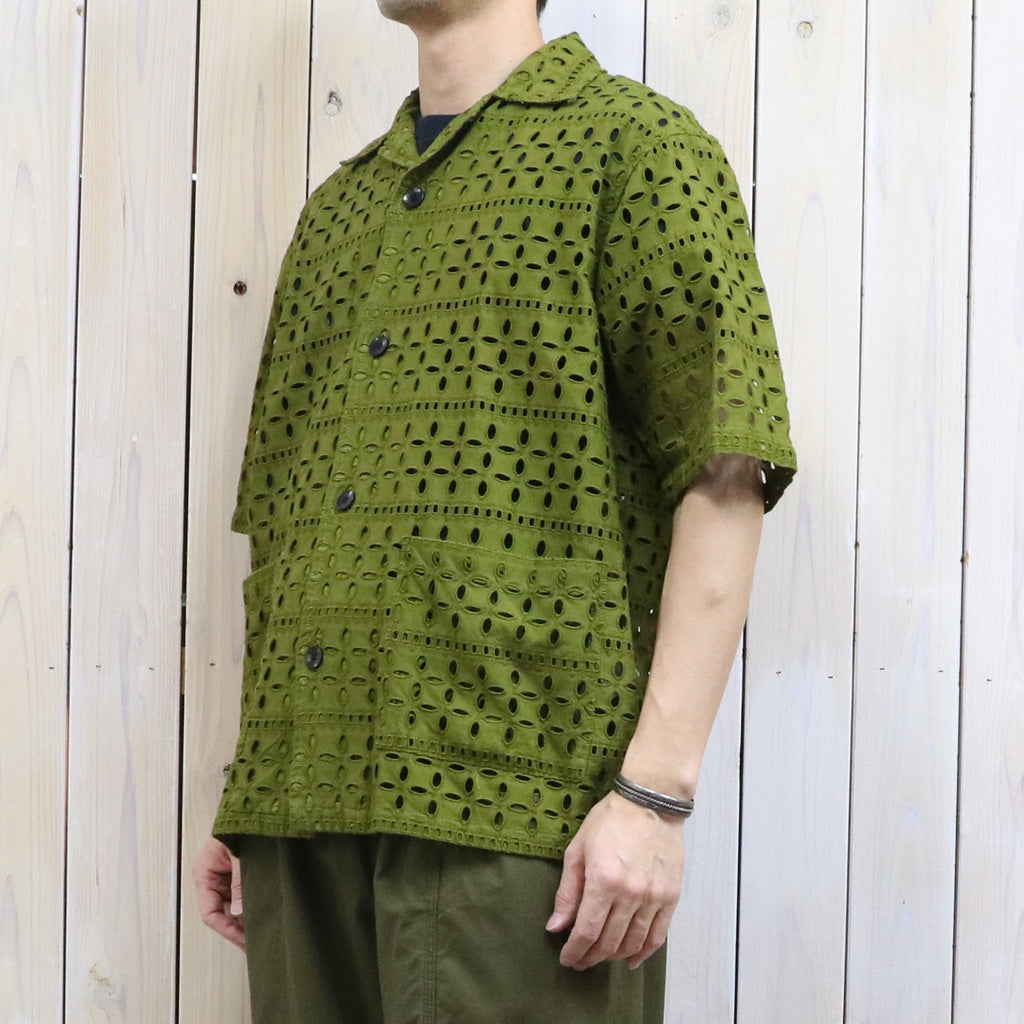 【SALE30%OFF】SOUTH2 WEST8 : Cabana Shirt-Cutwork Embroidery (Olive)