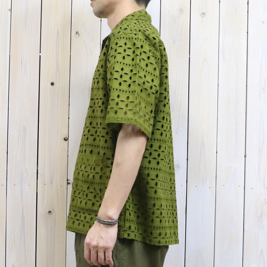 【SALE30%OFF】SOUTH2 WEST8 : Cabana Shirt-Cutwork Embroidery (Olive)