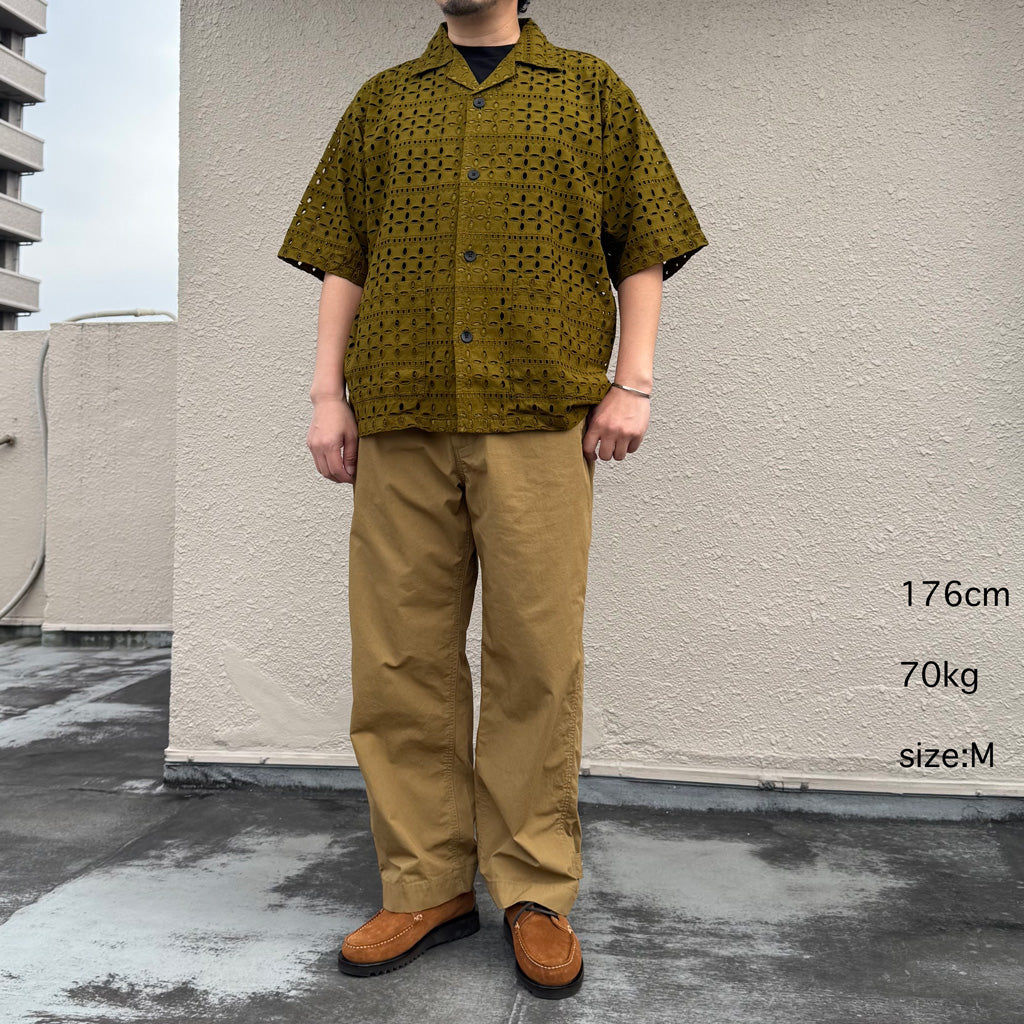 【SALE30%OFF】SOUTH2 WEST8 : Cabana Shirt-Cutwork Embroidery (Olive)