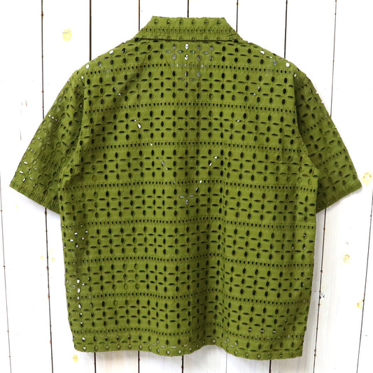 SOUTH2 WEST8 : Cabana Shirt-Cutwork Embroidery (Olive)