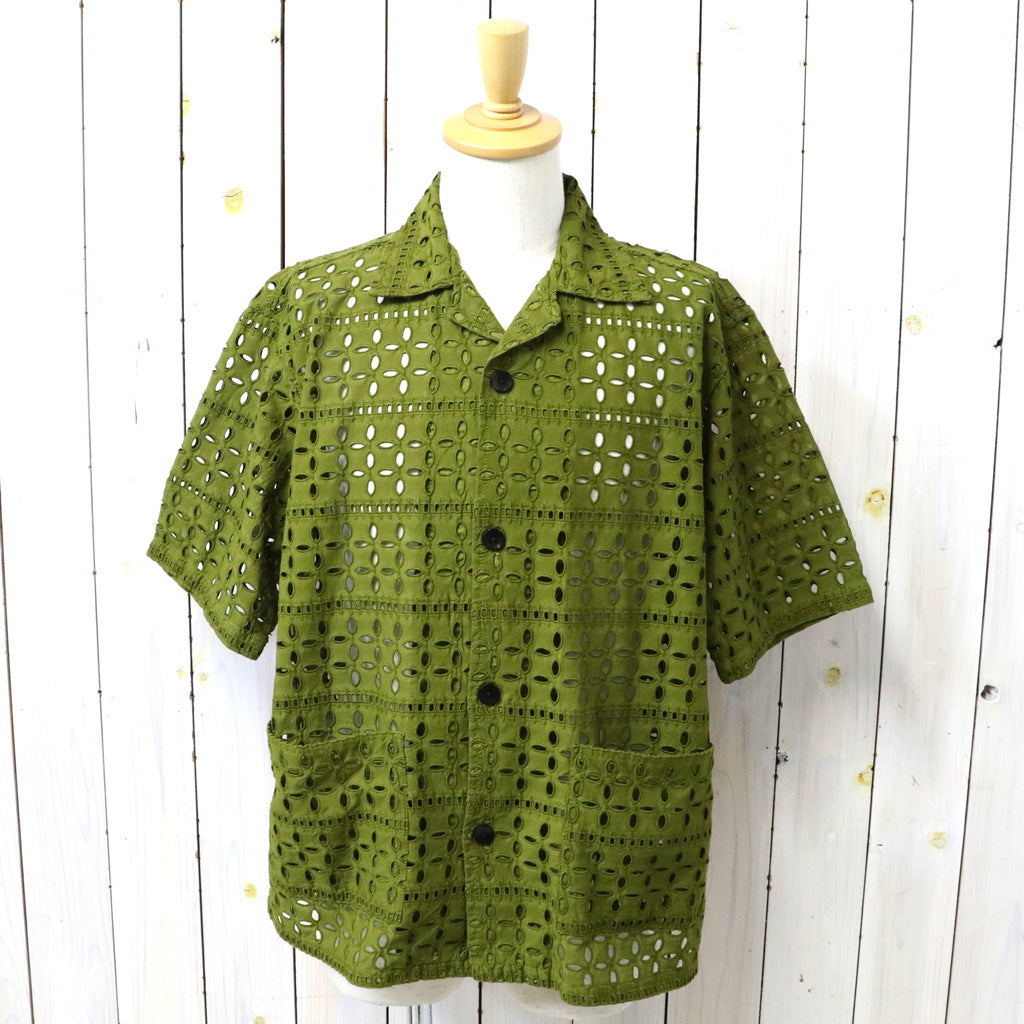 【SALE30%OFF】SOUTH2 WEST8 : Cabana Shirt-Cutwork Embroidery (Olive)