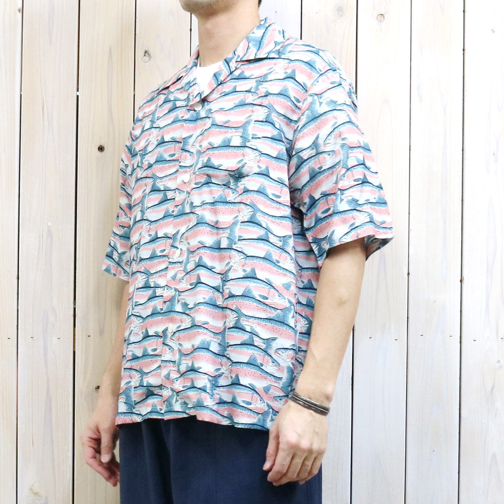 【SALE30%OFF】SOUTH2 WEST8 : S/S Open Collar Shirt-Trout (Blue)