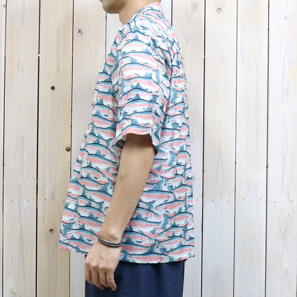 【SALE30%OFF】SOUTH2 WEST8 : S/S Open Collar Shirt-Trout (Blue)