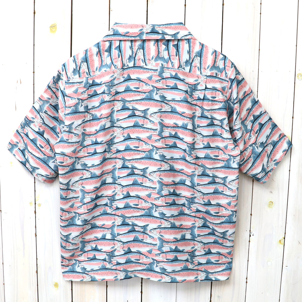 SOUTH2 WEST8 : S/S Open Collar Shirt-Trout (Blue)