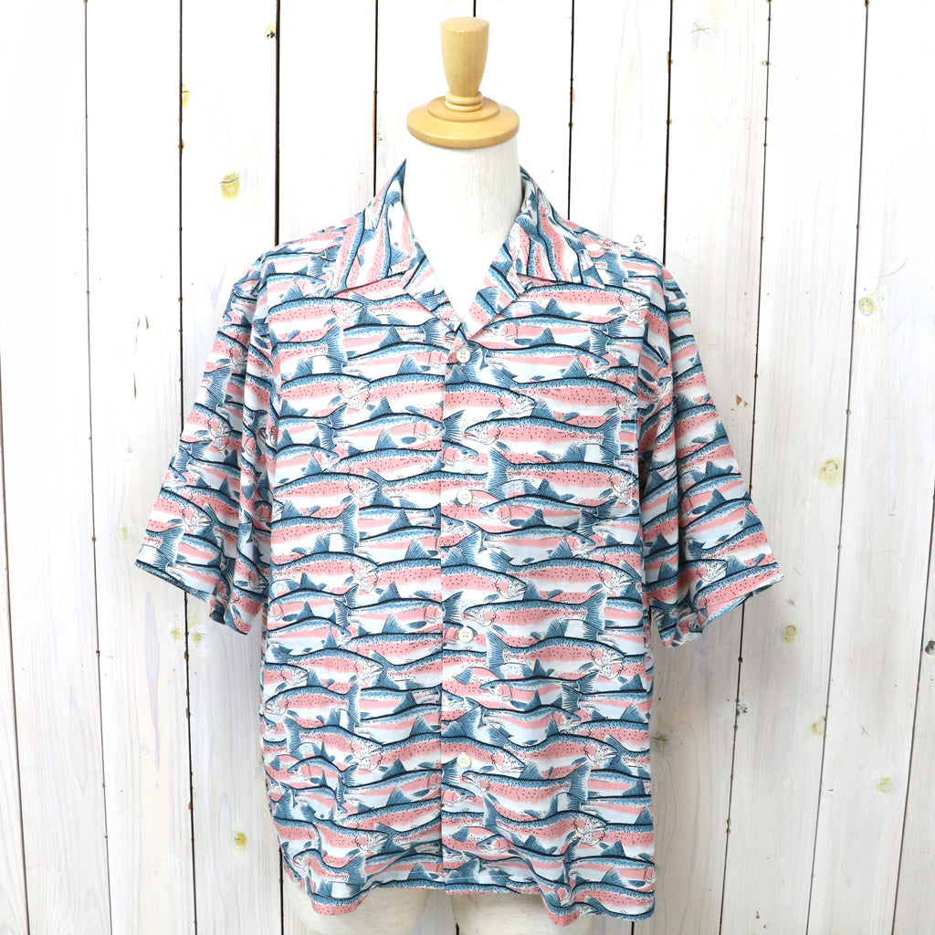 SOUTH2 WEST8 : S/S Open Collar Shirt-Trout (Blue)
