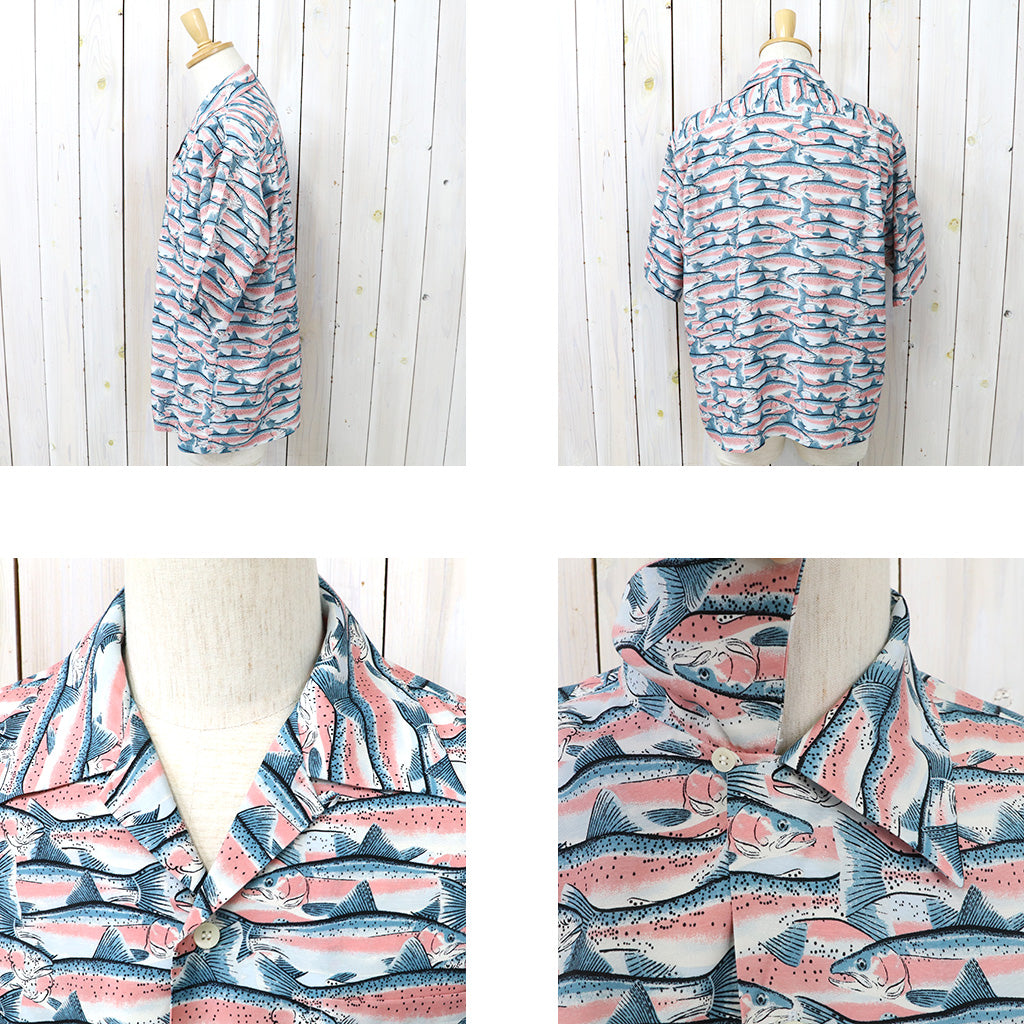 【SALE30%OFF】SOUTH2 WEST8 : S/S Open Collar Shirt-Trout (Blue)