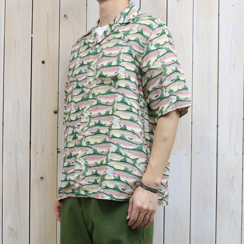 【SALE30%OFF】SOUTH2 WEST8 : S/S Open Collar Shirt-Trout (Yellow)