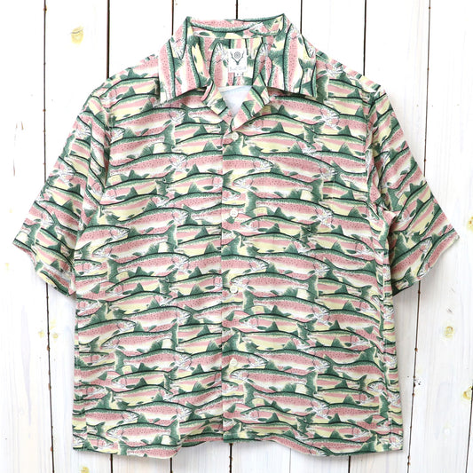 【SALE30%OFF】SOUTH2 WEST8 : S/S Open Collar Shirt-Trout (Yellow)