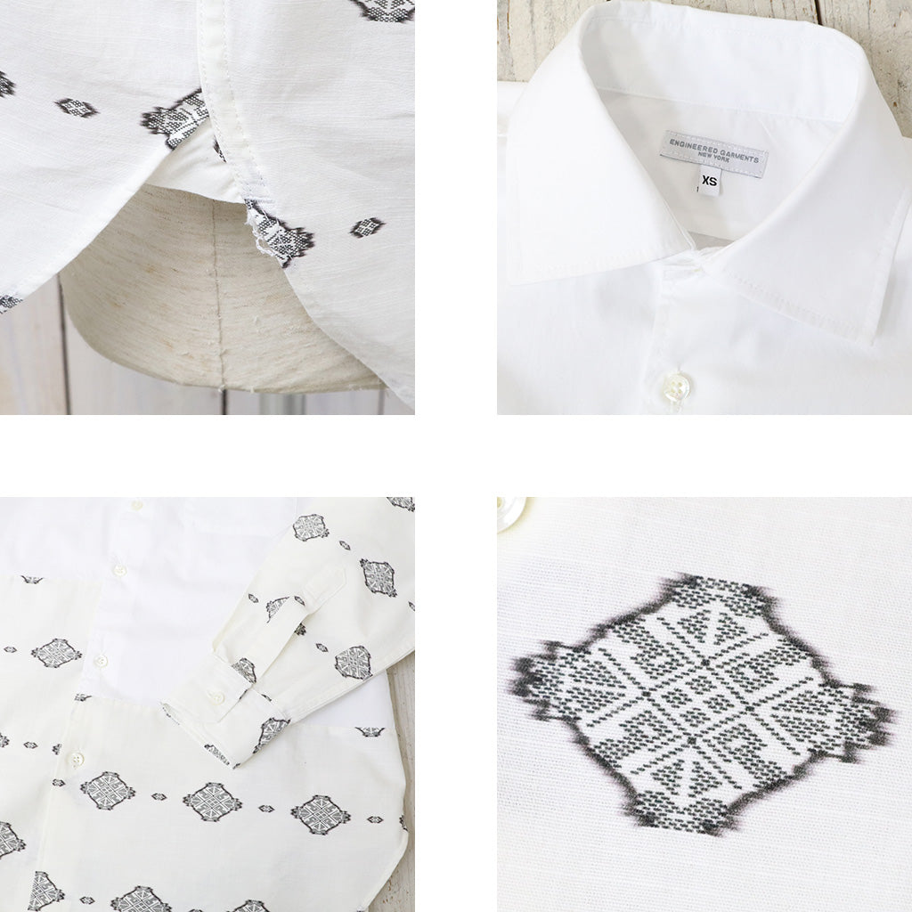 ENGINEERED GARMENTS : Combo Spread Collar Shirt-100'S 2Ply Broadcloth