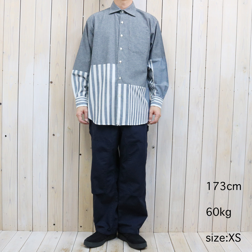ENGINEERED GARMENTS : Combo Spread Collar Shirt-Cotton Chambray