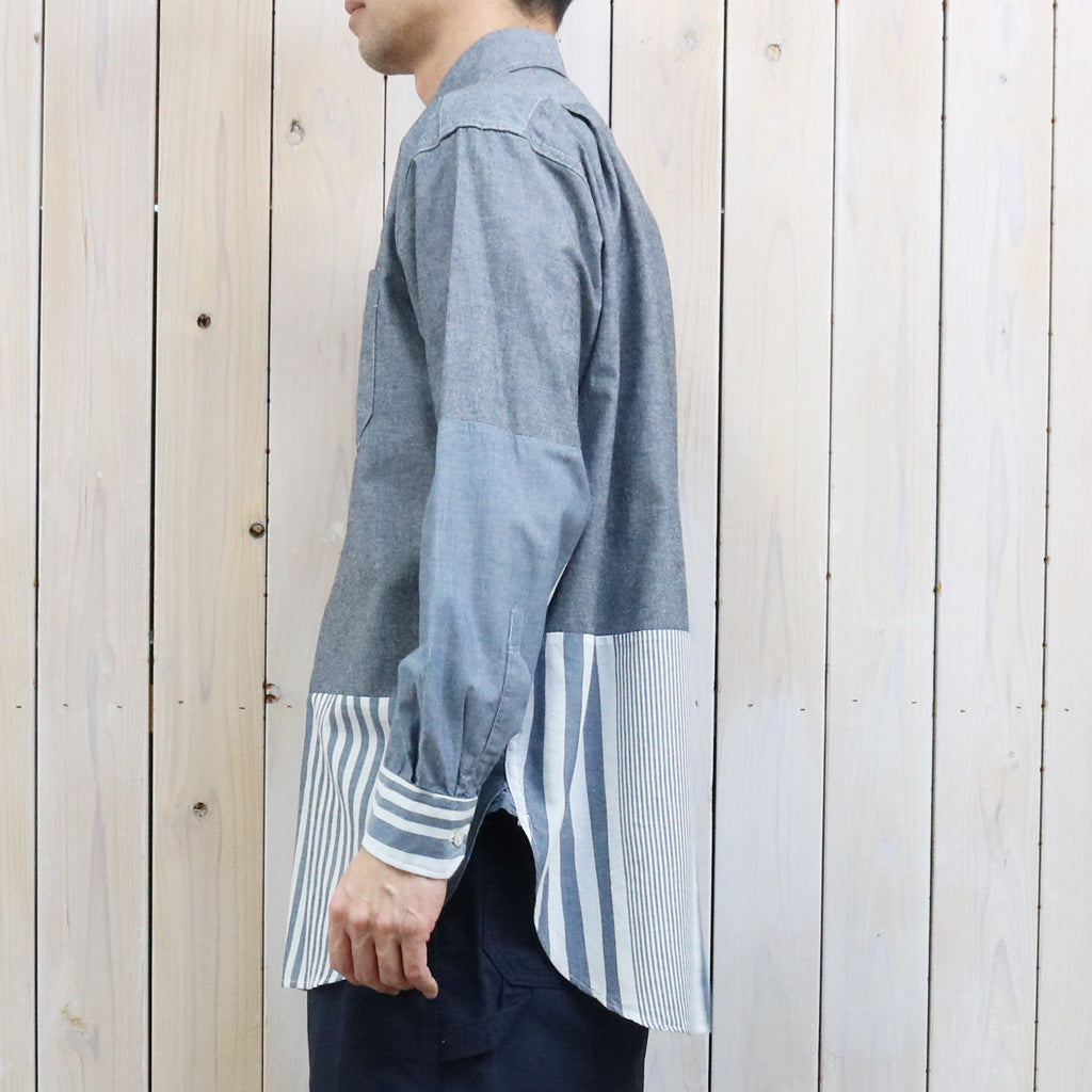 ENGINEERED GARMENTS : Combo Spread Collar Shirt-Cotton Chambray