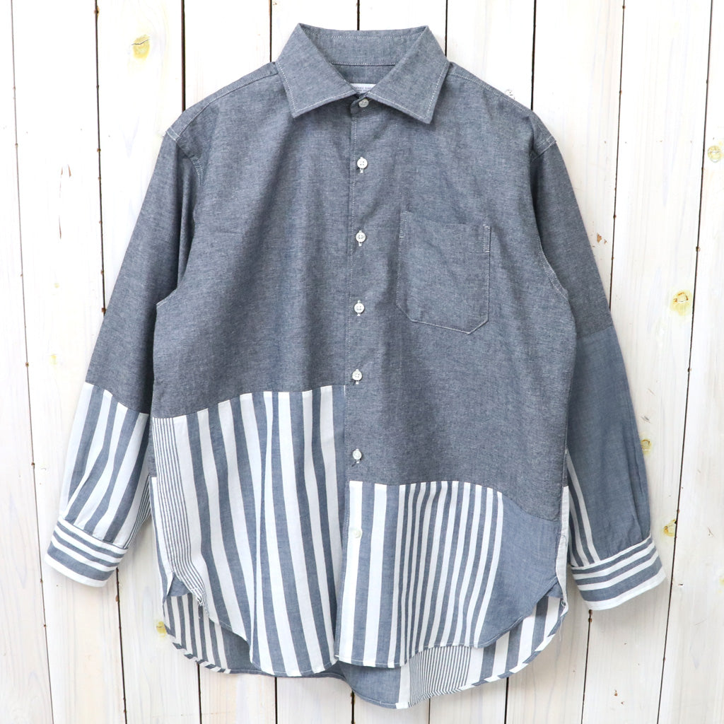 ENGINEERED GARMENTS : Combo Spread Collar Shirt-Cotton Chambray