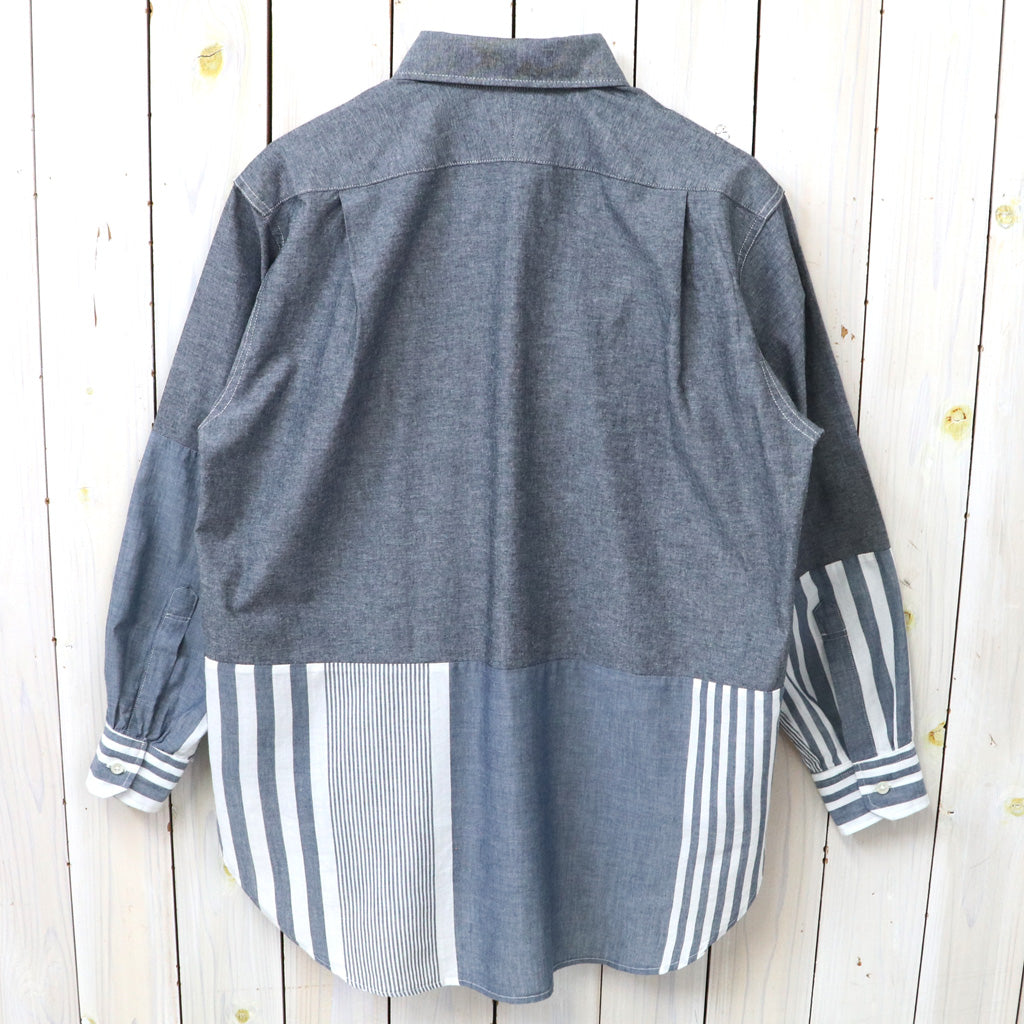 ENGINEERED GARMENTS : Combo Spread Collar Shirt-Cotton Chambray