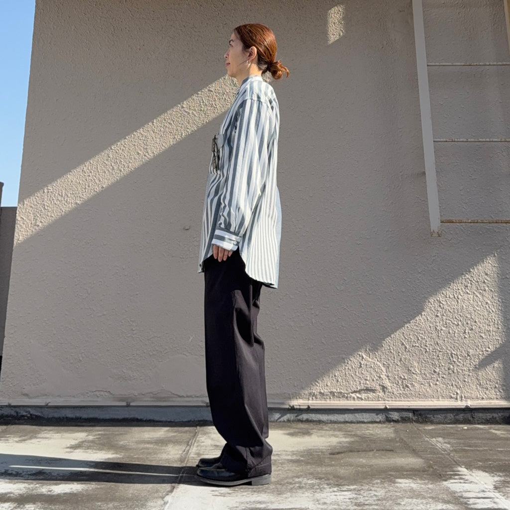 ENGINEERED GARMENTS : Wing Collar Shirt-Stripe Cotton Chambray
