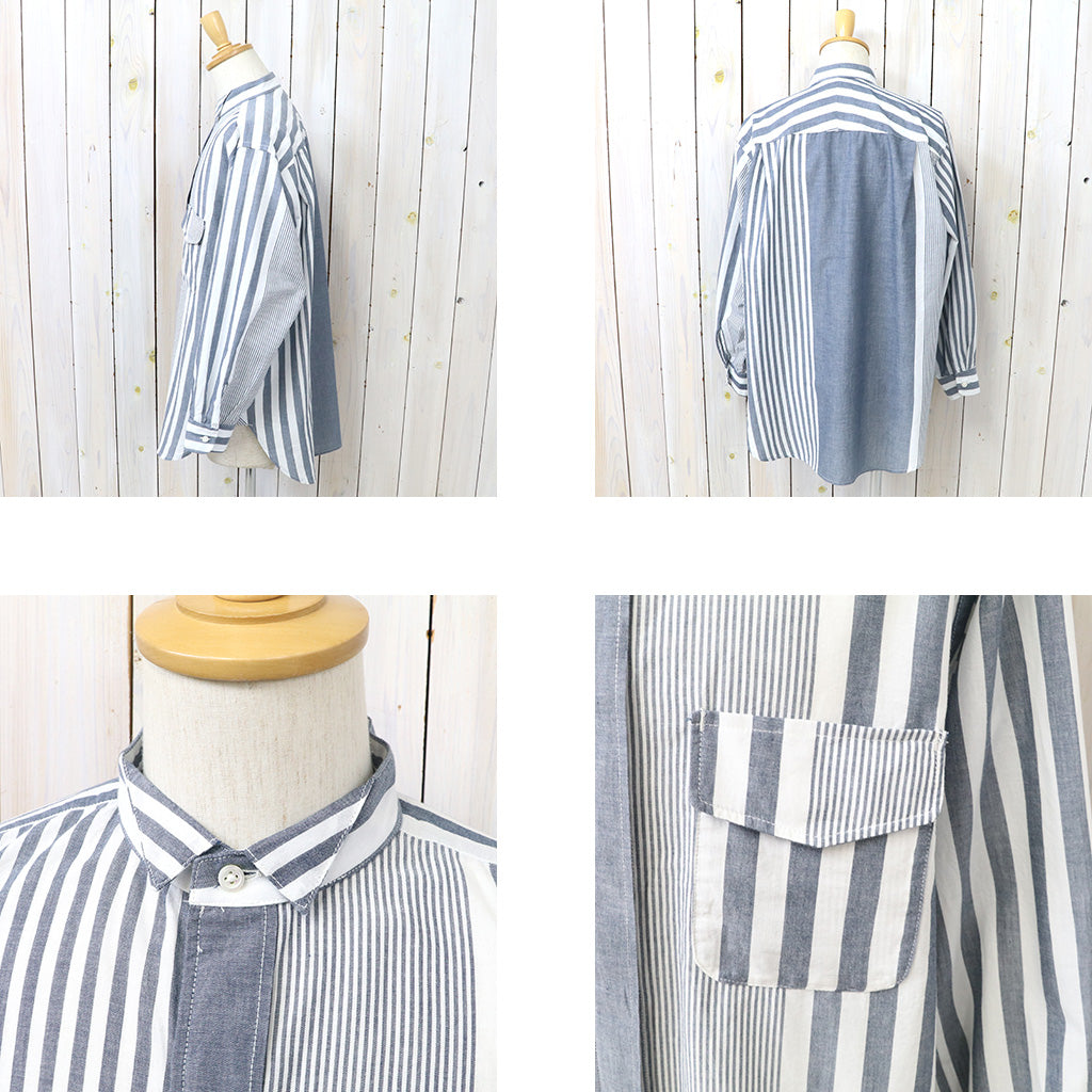 ENGINEERED GARMENTS : Wing Collar Shirt-Stripe Cotton Chambray