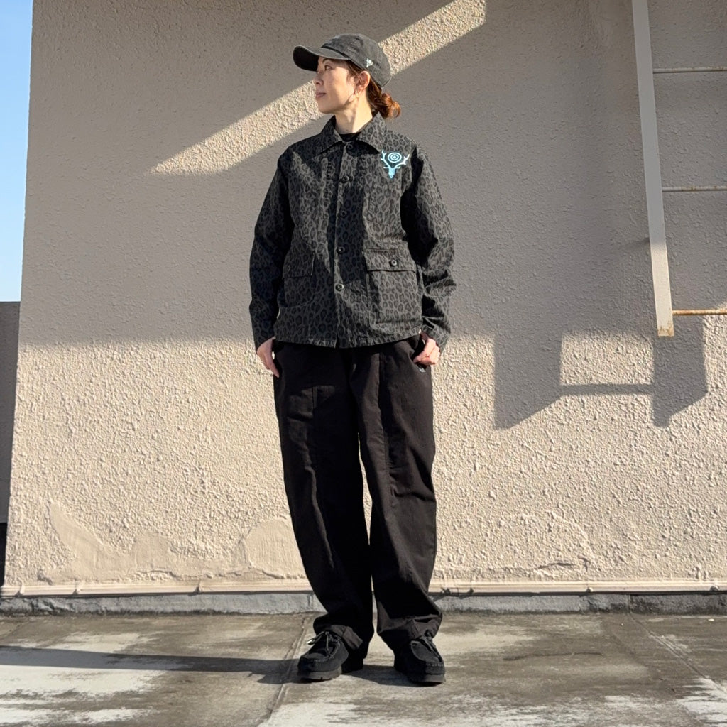 【SALE40%OFF】SOUTH2 WEST8 : Ranger Shirt-C/N Poplin/Leopard (Charcoal)