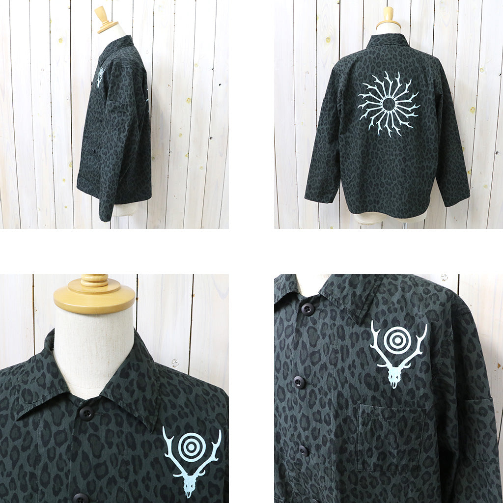 【SALE40%OFF】SOUTH2 WEST8 : Ranger Shirt-C/N Poplin/Leopard (Charcoal)